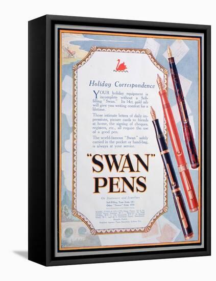 Advert for Swan Pens, 1906-null-Framed Stretched Canvas