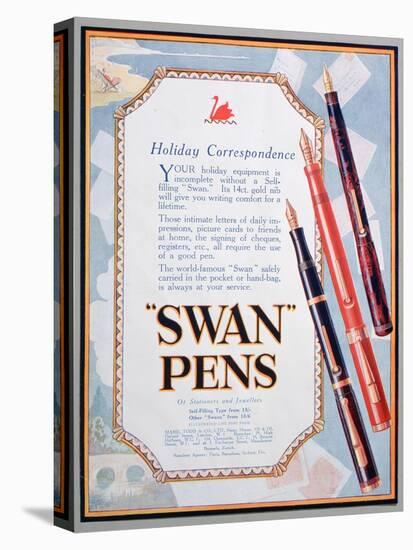 Advert for Swan Pens, 1906-null-Stretched Canvas