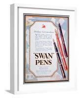 Advert for Swan Pens, 1906-null-Framed Giclee Print