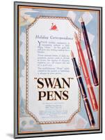 Advert for Swan Pens, 1906-null-Mounted Giclee Print