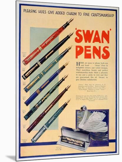 Advert for Swan Pens, 1931-null-Mounted Giclee Print
