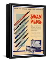 Advert for Swan Pens, 1931-null-Framed Stretched Canvas