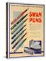 Advert for Swan Pens, 1931-null-Stretched Canvas