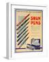 Advert for Swan Pens, 1931-null-Framed Giclee Print