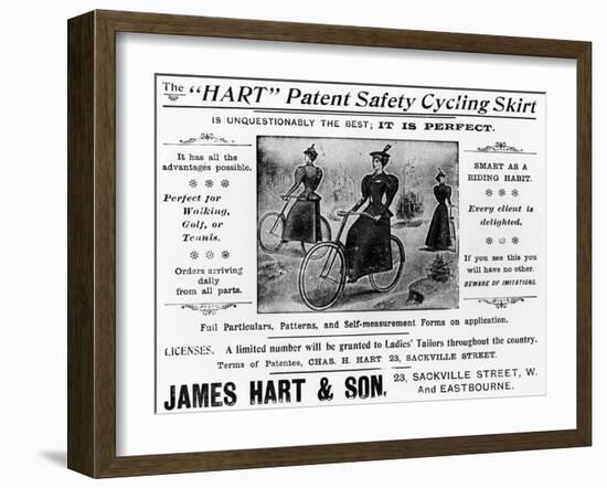 Advert for the "Hart" Patent Safety Cycling Skirt, C.1897-null-Framed Giclee Print