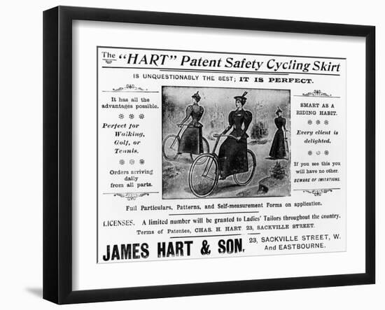 Advert for the "Hart" Patent Safety Cycling Skirt, C.1897-null-Framed Giclee Print