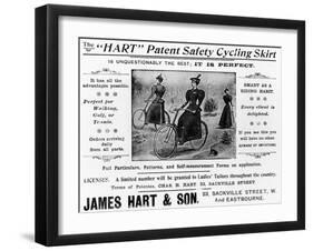 Advert for the "Hart" Patent Safety Cycling Skirt, C.1897-null-Framed Giclee Print