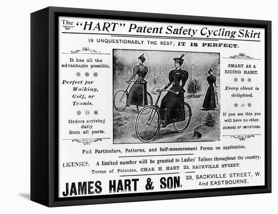 Advert for the "Hart" Patent Safety Cycling Skirt, C.1897-null-Framed Stretched Canvas