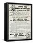 Advert for the R.S.P.C.A Fund for Sick Wounded Horses 1915-null-Framed Stretched Canvas