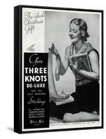 Advert for Three Knots De-Luxe Stockings 1934-null-Framed Stretched Canvas