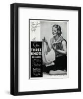 Advert for Three Knots De-Luxe Stockings 1934-null-Framed Art Print