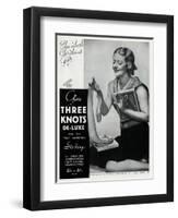 Advert for Three Knots De-Luxe Stockings 1934-null-Framed Art Print