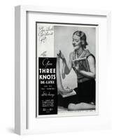 Advert for Three Knots De-Luxe Stockings 1934-null-Framed Art Print