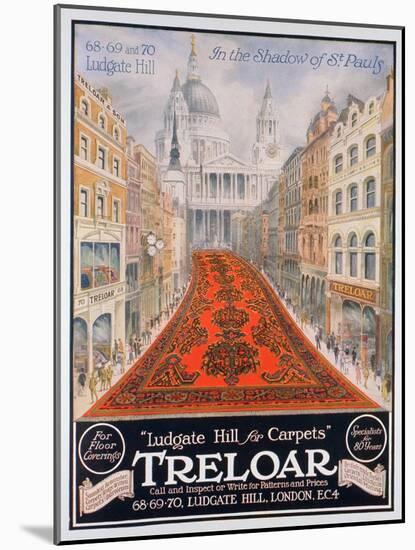 Advert for Treloar Carpets, 1920-null-Mounted Giclee Print