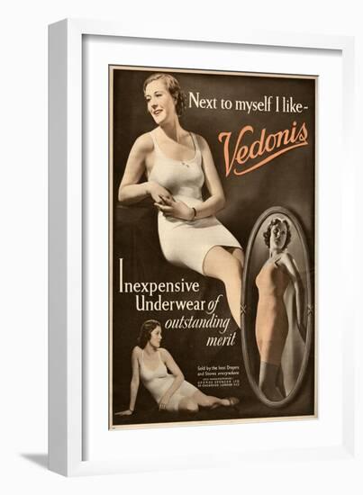 Advert for Vendonis Womens Underwear-null-Framed Art Print