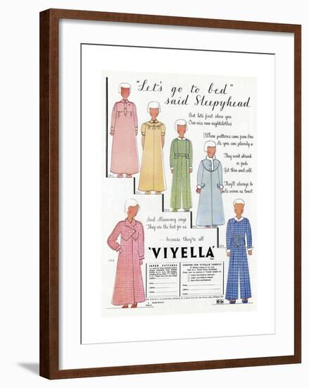 Advert for Viyella Children's Sleepwear 1936-null-Framed Giclee Print