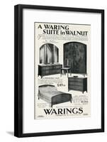 Advert for Waring Furniture Suite in Walnut-null-Framed Art Print