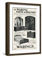 Advert for Waring Furniture Suite in Walnut-null-Framed Art Print