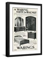 Advert for Waring Furniture Suite in Walnut-null-Framed Art Print