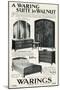 Advert for Waring Furniture Suite in Walnut-null-Mounted Art Print