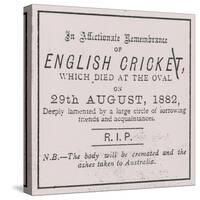 Advert from the Sporting Times in August 1882 Which Introduced the Concept of the Ashes-null-Stretched Canvas