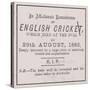 Advert from the Sporting Times in August 1882 Which Introduced the Concept of the Ashes-null-Stretched Canvas