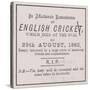 Advert from the Sporting Times in August 1882 Which Introduced the Concept of the Ashes-null-Stretched Canvas