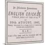 Advert from the Sporting Times in August 1882 Which Introduced the Concept of the Ashes-null-Mounted Giclee Print