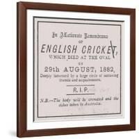 Advert from the Sporting Times in August 1882 Which Introduced the Concept of the Ashes-null-Framed Giclee Print