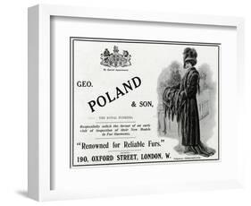 Advert Geo. Poland and Son Furs-null-Framed Art Print