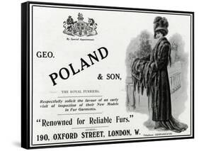 Advert Geo. Poland and Son Furs-null-Framed Stretched Canvas