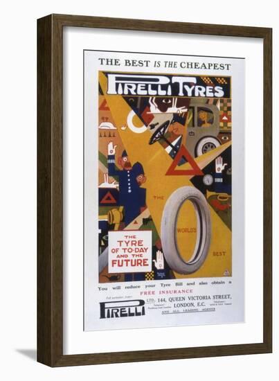 Advert, Pirelli Tyres-null-Framed Art Print