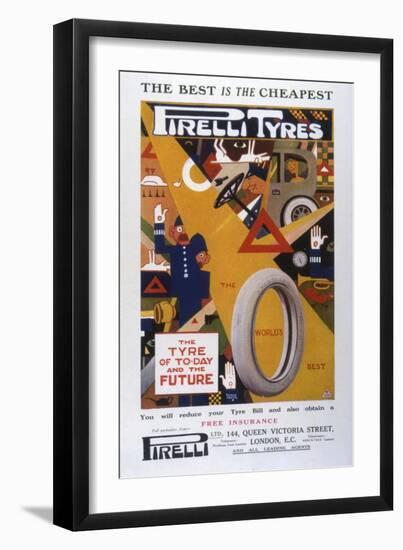 Advert, Pirelli Tyres-null-Framed Art Print