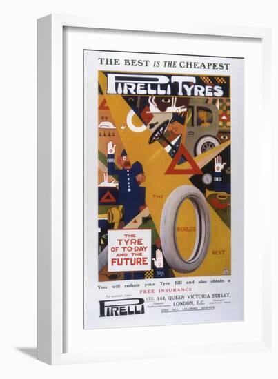 Advert, Pirelli Tyres-null-Framed Art Print