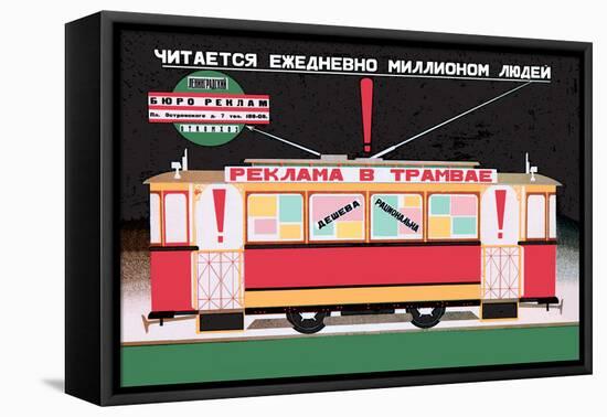 Advertise on the Tram-Dmitri Bulanov-Framed Stretched Canvas