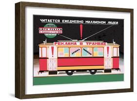 Advertise on the Tram-Dmitri Bulanov-Framed Art Print