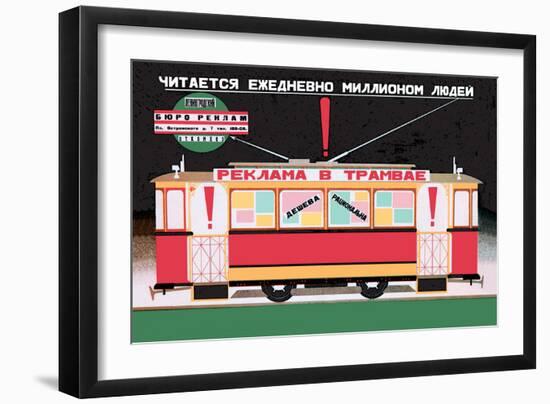 Advertise on the Tram-Dmitri Bulanov-Framed Art Print