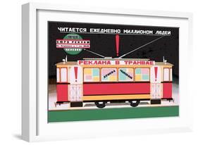 Advertise on the Tram-Dmitri Bulanov-Framed Art Print