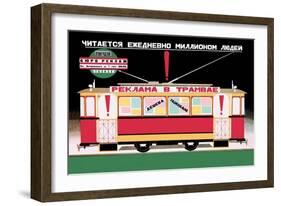 Advertise on the Tram-Dmitri Bulanov-Framed Art Print