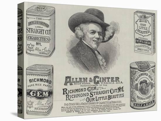 Advertisement, Allen and Ginter-null-Stretched Canvas