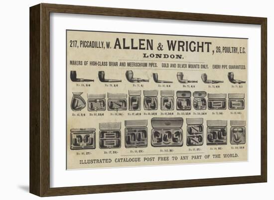 Advertisement, Allen and Wright-null-Framed Giclee Print