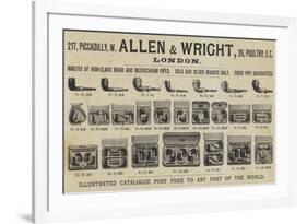 Advertisement, Allen and Wright-null-Framed Giclee Print