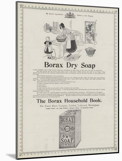 Advertisement, Borax Dry Soap-null-Mounted Giclee Print