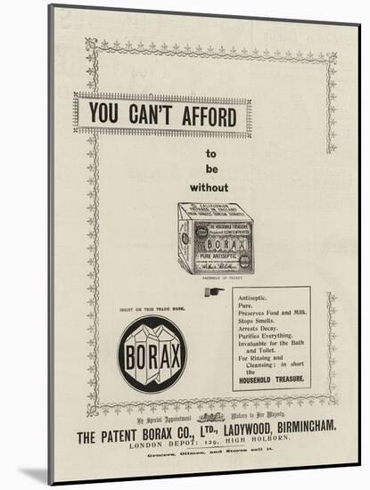 Advertisement, Borax-null-Mounted Giclee Print