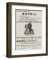 Advertisement, Bovril-null-Framed Giclee Print