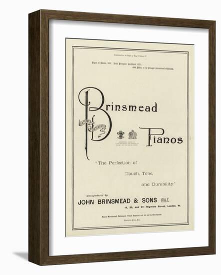 Advertisement, Brinsmead Pianos-null-Framed Giclee Print