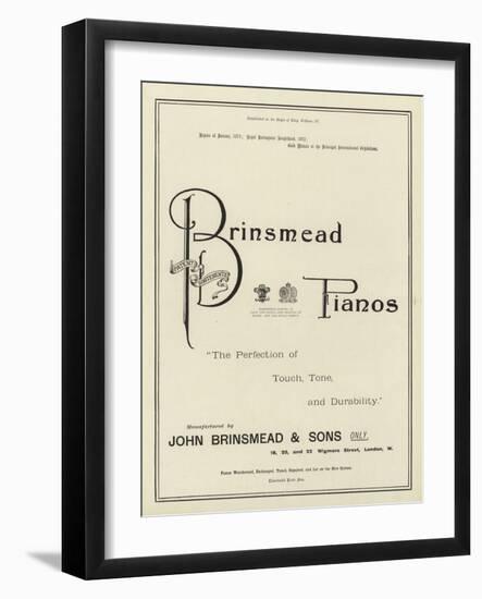 Advertisement, Brinsmead Pianos-null-Framed Giclee Print