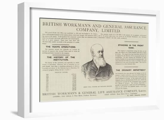 Advertisement, British Workman's and General Life Assurance Company-null-Framed Giclee Print