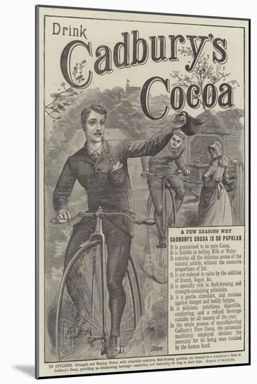 Advertisement, Cadbury's Cocoa-John-bagnold Burgess-Mounted Giclee Print