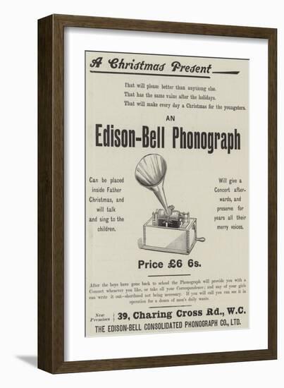 Advertisement, Edison-Bell Phonograph-null-Framed Giclee Print